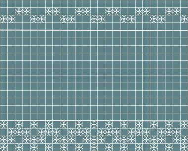 Kiremit dekorasyon. Deniz mavisi kare taşlarla dekor çal. Mutfak, banyo, tuvalet için iç tasarım. Arka plan deseni. Dekor öğesi.