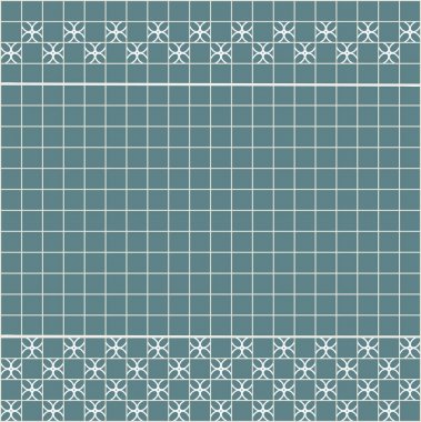 Kiremit dekorasyon. Deniz mavisi kare taşlarla dekor çal. Mutfak, banyo, tuvalet için iç tasarım. Arka plan deseni. Dekor öğesi.