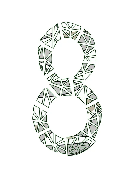 Číslo Osm Květinový Design — Stockový vektor