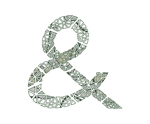 Znakiem Ampersand Kwiatowy Wzór — Wektor stockowy