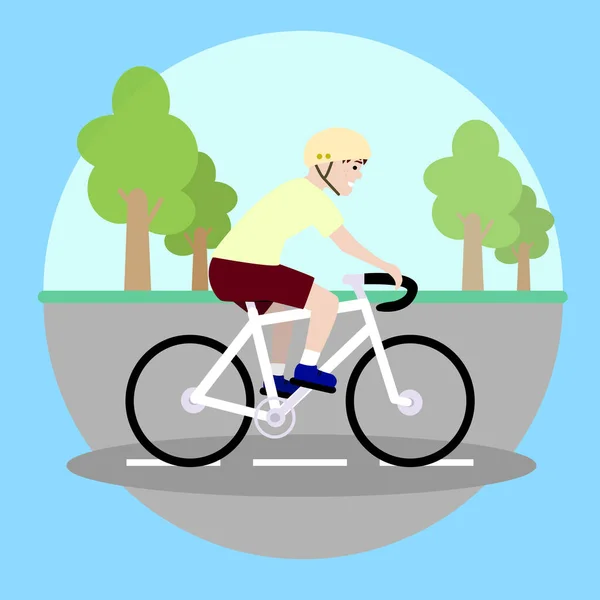 Vélo Dans Rue Les Gens Vélo Illustration Vectorielle — Image vectorielle