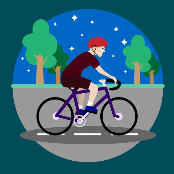 Vélo Dans Rue Les Gens Vélo Illustration Vectorielle — Image vectorielle