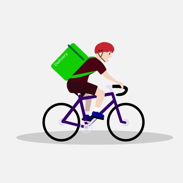 Livraison Livraison Vélo Personne Vélo Livraison Nourriture Illustration Vectorielle — Image vectorielle