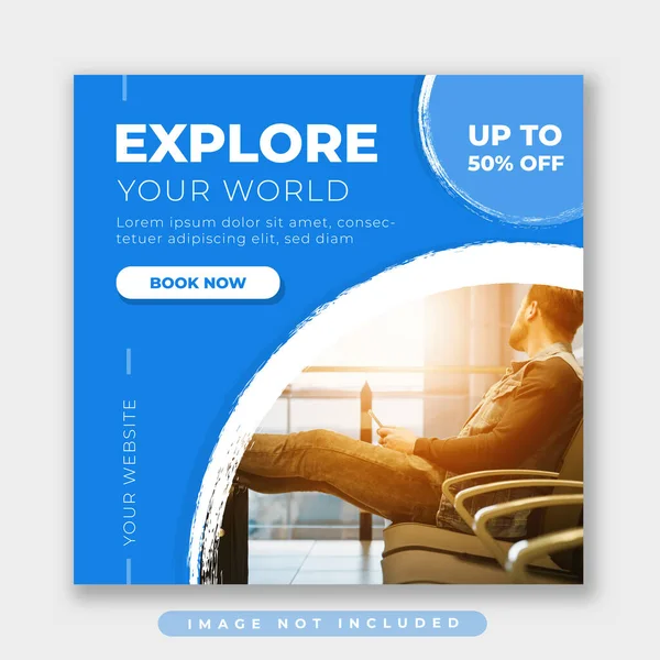 Seyahat sosyal medya gönderme şablonu