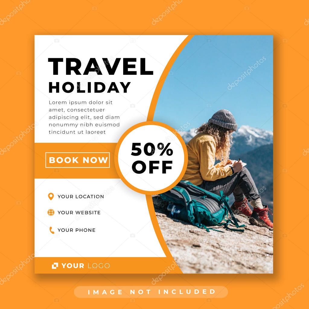 Traveling time social media post template