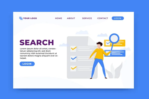 Arama kavramı iniş sayfası şablonu