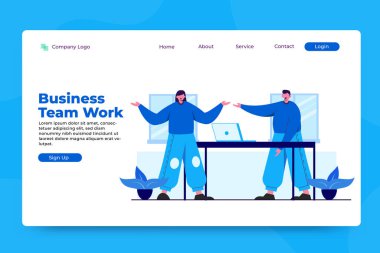 İş ekibi konsept iniş sayfası şablonu