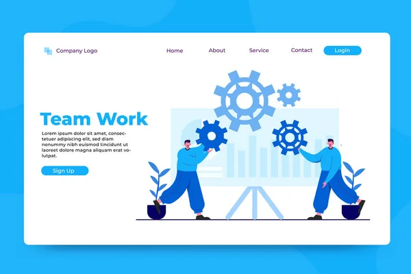 İş ekibi konsept iniş sayfası şablonu