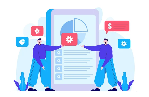 İniş sayfası şablonu için dijital pazarlama illüstrasyonu