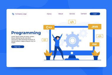programlama konsepti iniş sayfası şablonu