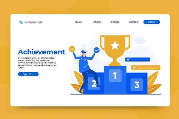 Başarı konsepti iniş sayfası şablonu