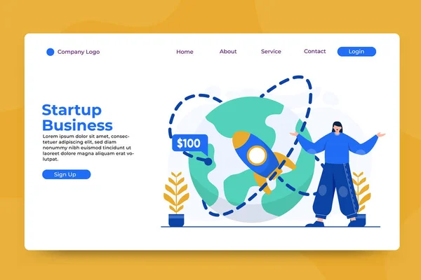 başlangıç konsepti iniş sayfası şablonu