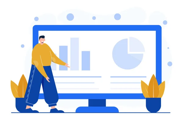 İniş sayfası şablonu için iş analizi konsepti çizimi