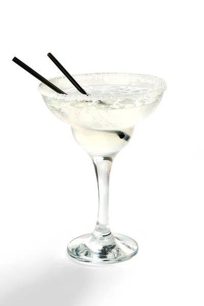 Alcoholic cocktails and soft drinks on a white background — Stock Photo, Image