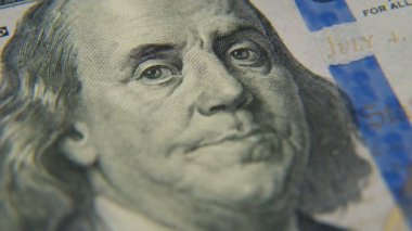 Benjamin Franklin bir portre üzerinde 100 dolar yakın çekim