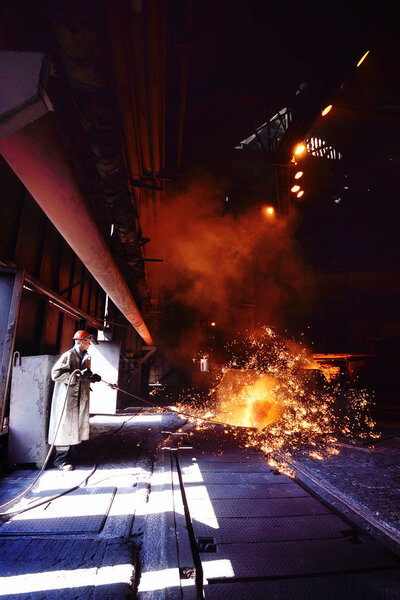 Blast furnace at a metallurgical plant