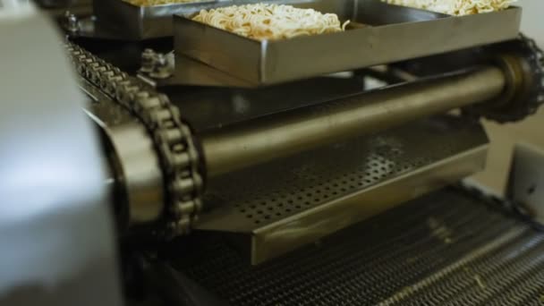 Εργοστάσιο για την παραγωγή της στιγμιαία noodles — Αρχείο Βίντεο