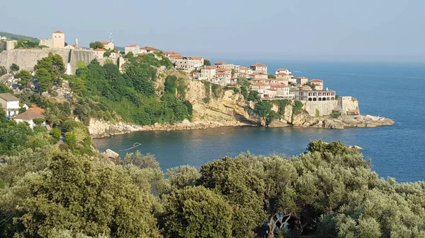 Ulcinj Montenegro Kilátás Óvárosra — Stock Fotó