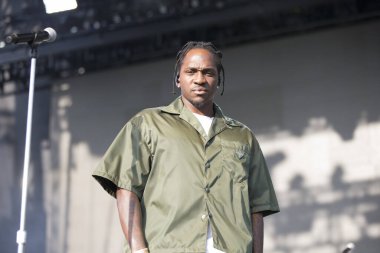 Chicago, IL/USA: 7/19/19: Pusha T (stylized Pusha-T) aka Terrence LeVarr Thornton performs at Pitchfork Music Festival. He's a  rapper, songwriter and record executive.