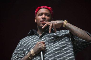 San Francisco, CA/USA - 3/9/19: Keenon Daequan Ray Jackson aka YG performs at the Bill Graham Civic. He's a rapper from Compton. In 2015 he was shot in studio.