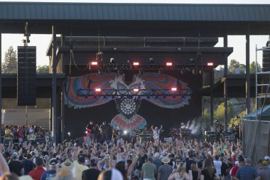 Bend, OR/USA - 7/15/17: Slightly Stoopid performs at the Les Schwab Amphitheater. Their music as a fusion of folk, rock, reggae and blues with hip-hop, funk, metal and punk.