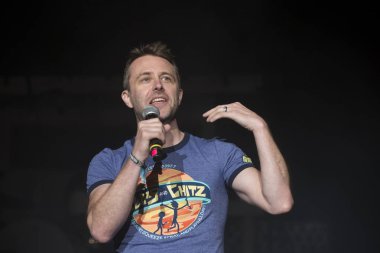 Mountain View, CA/USA: 6/24/17: Chris Hardwick speaks at ID10T Festival. He's an American stand-up comedian, actor, television host, writer, producer, podcaster, hosts of Talking Dead. 