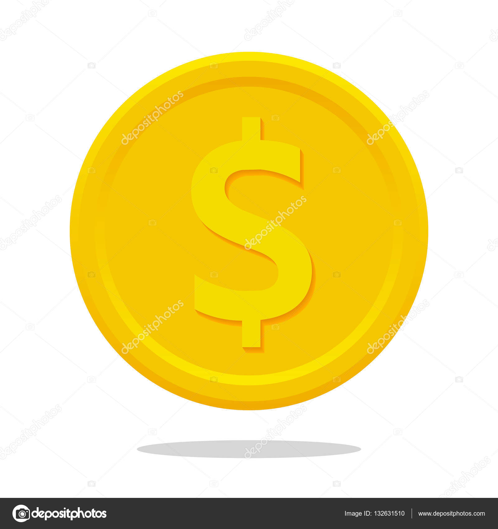편평한 달러 동전 아이콘 스톡 벡터 - ©ober-art 132631510