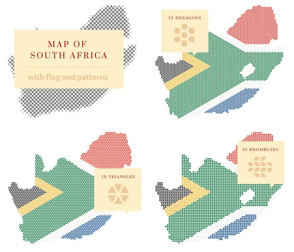 Mapas de Sudáfrica — Vector de stock