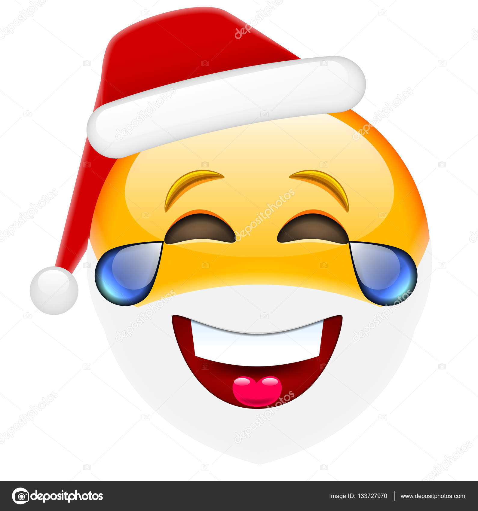 Smile Natale.Laughing Santa Smile With Tears Stock Vector C Ober Art 133727970