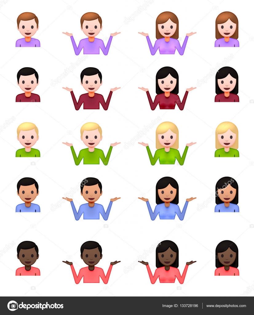 Image vectorielle Ensemble d'icônes Emoji hausser les épaules par ©ober-art  - 133728196, image size:826x1024