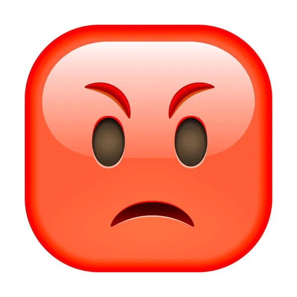 Emoticon rouge en colère — Image vectorielle