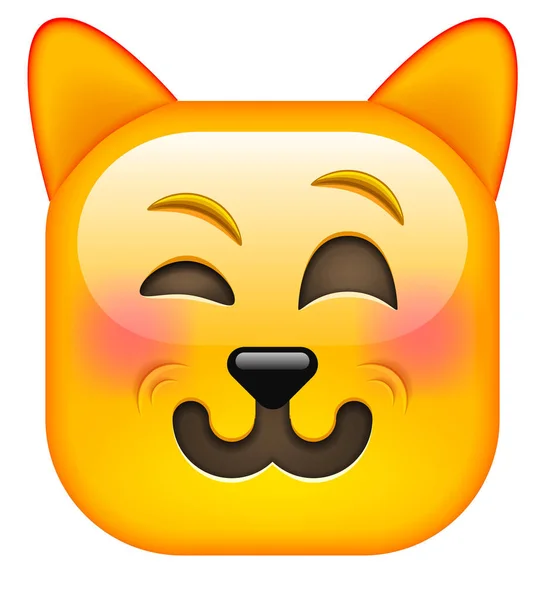 Sourire chat émoticône — Image vectorielle