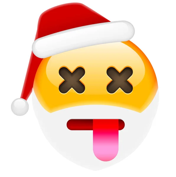 Emoticono muerto de Santa — Vector de stock