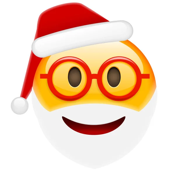 Santa sonrisa en gafas Emoticon — Archivo Imágenes Vectoriales