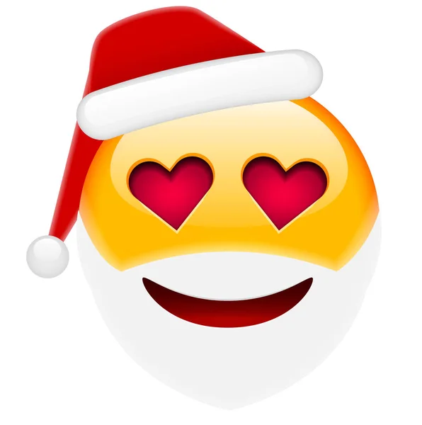 Santa Smile v lásce emotikonu — Stockový vektor