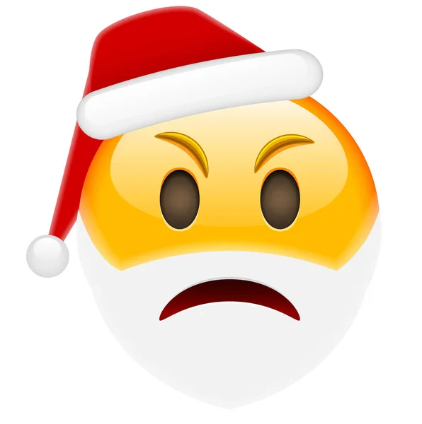 Emoticono enojado de Santa — Archivo Imágenes Vectoriales