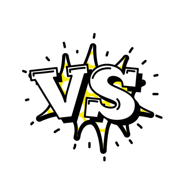 versus sign in retro comic style