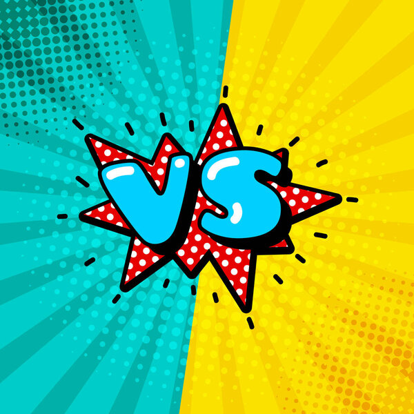 versus sign in retro comic style
