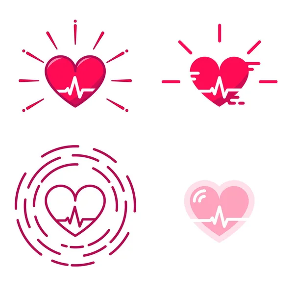 Heartbeat teken logo 's — Stockvector