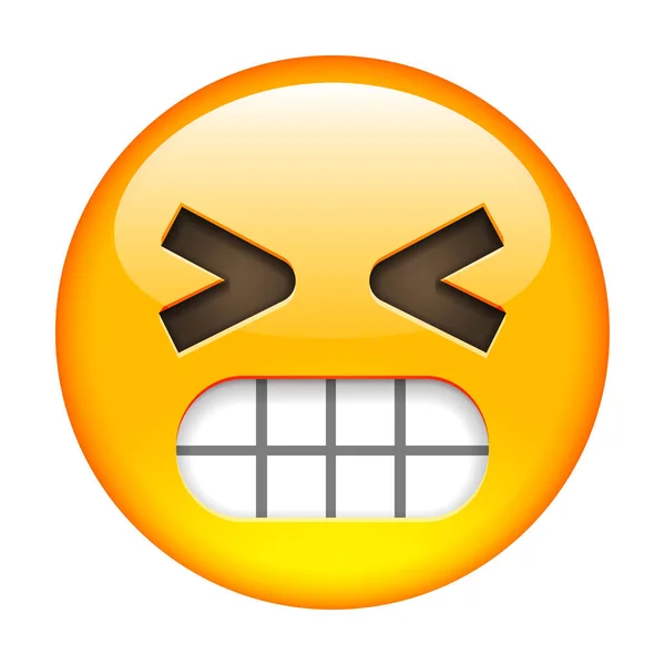 Happy Emoticon with Teeth — Stock Vector