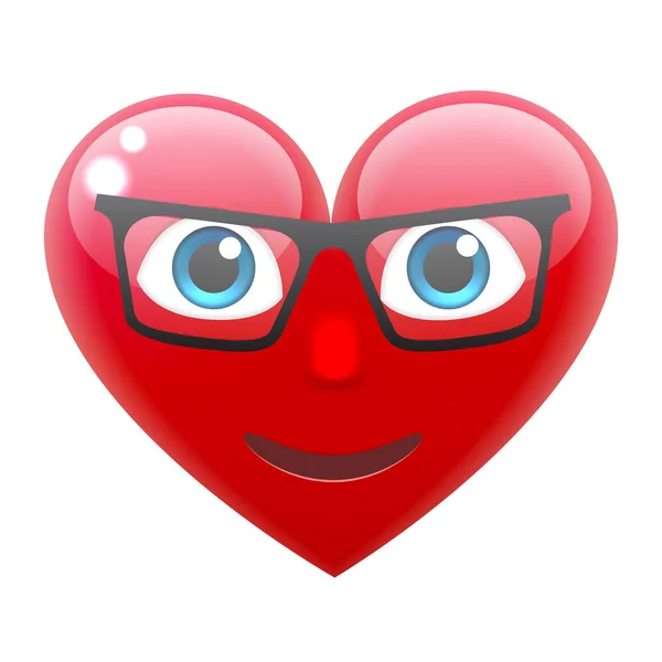 Emoticono de corazón feliz en gafas — Archivo Imágenes Vectoriales