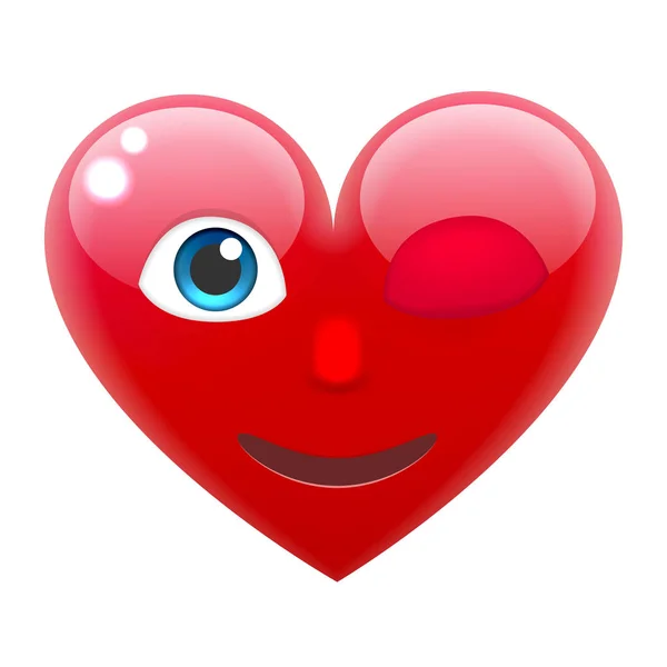 Emoticono del corazón parpadeando — Archivo Imágenes Vectoriales