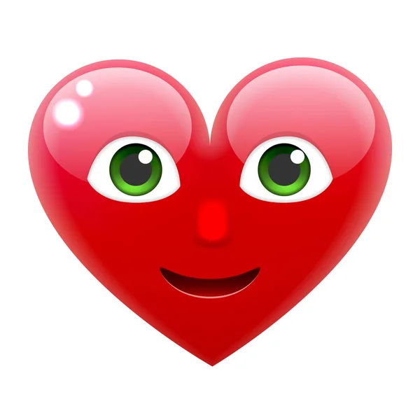 Cuore Sorriso Emoticon — Vettoriale Stock