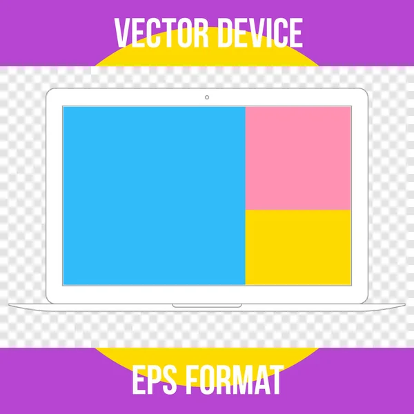 Modello semplice del computer portatile — Vettoriale Stock