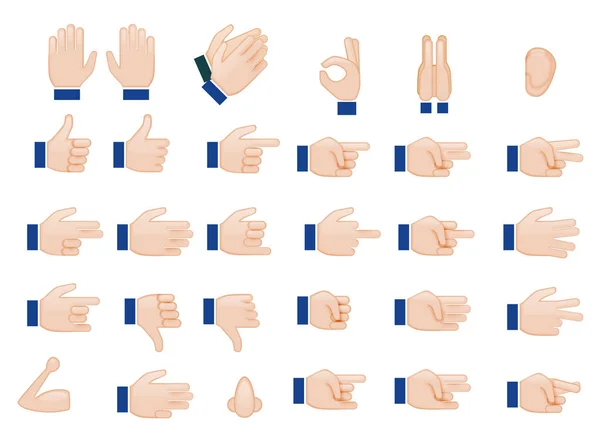 Ensemble de mains Emojis — Image vectorielle