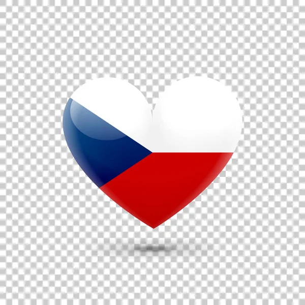 Bandera checa Corazón icono — Vector de stock