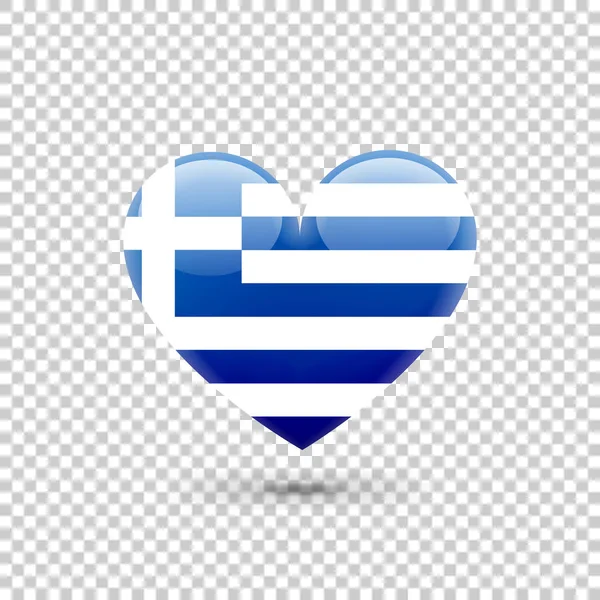 Greek Flag Heart Icon — Stock Vector