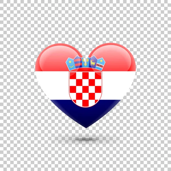 Croatian Flag Heart Icon — Stock Vector