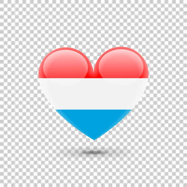 Bandera de Luxemburgo Corazón icono — Archivo Imágenes Vectoriales