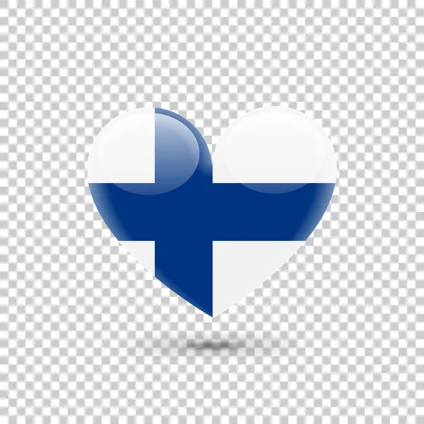 Ícone do coração da bandeira dinamarquesa — Vetor de Stock